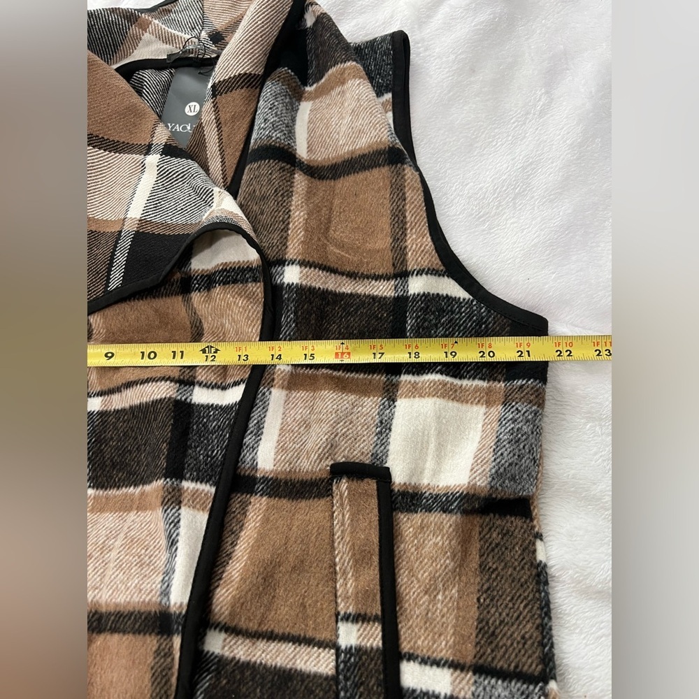 Yacun Plaid Sleeveless Vest Sz XL - Picture 7 of 8